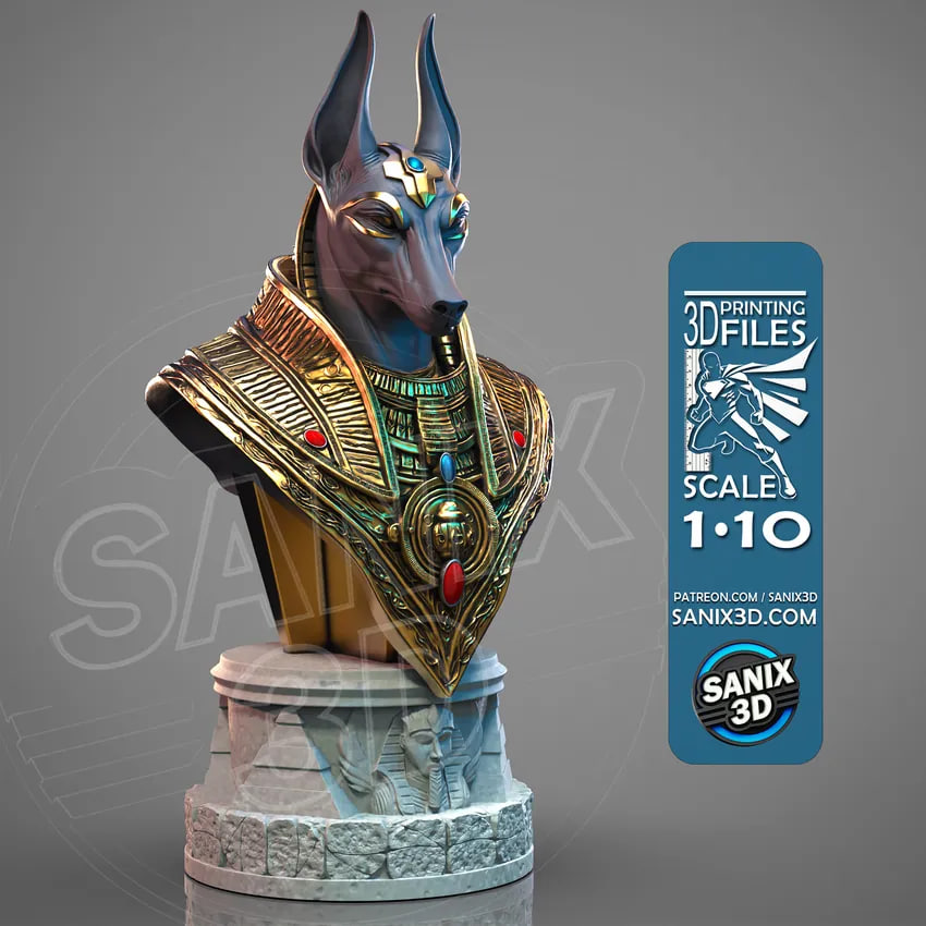 Anubis Egyptian God Bust 3D Printable STL Model STL model for 3D printing