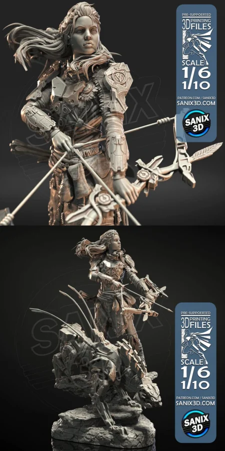 Aloy Horizon Forbidden West Figure STL model for 3D printing