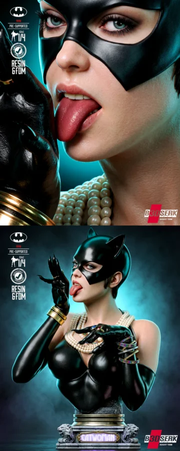Catwoman Bust Portarit STL model for 3D printing