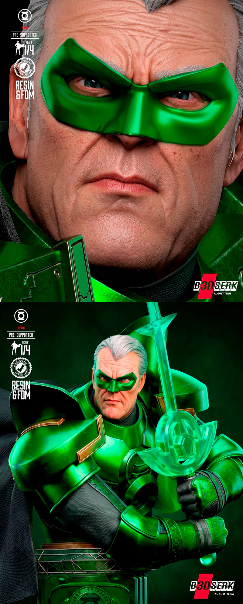 Alan Scott Kingdome Come Portrait Bust STL model for 3D printing