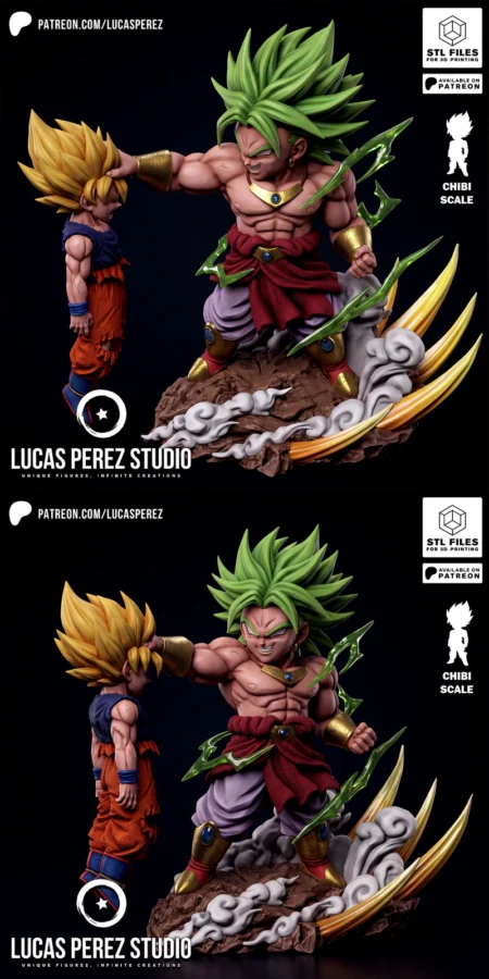 CHIBIS BROLY VS GOKU STL model for 3D printing
