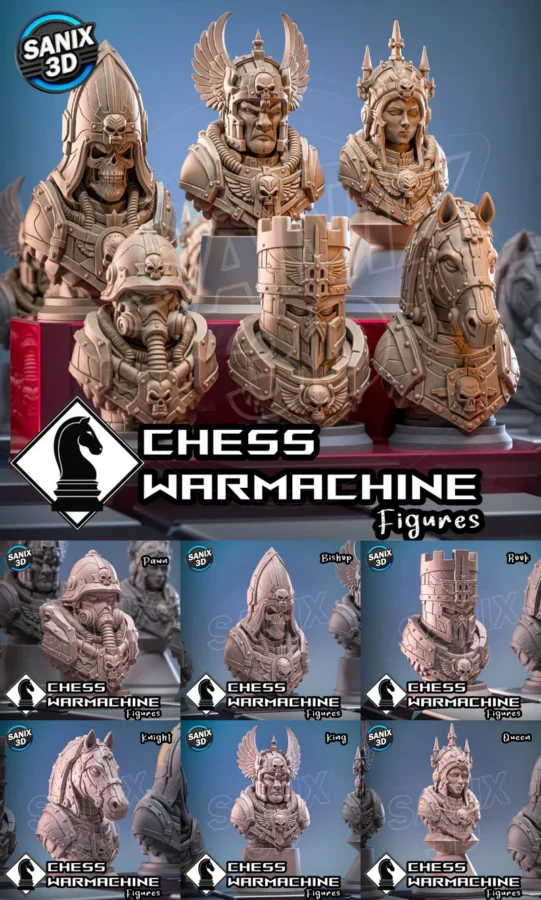 Chess Figures WARMACHINE STL model for 3D printing