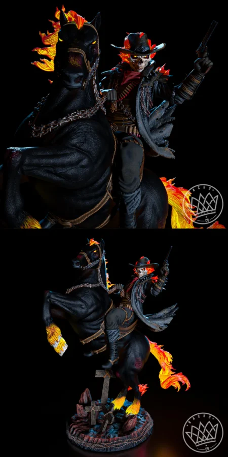 Cowboy Ghost Rider STL model for 3D printing