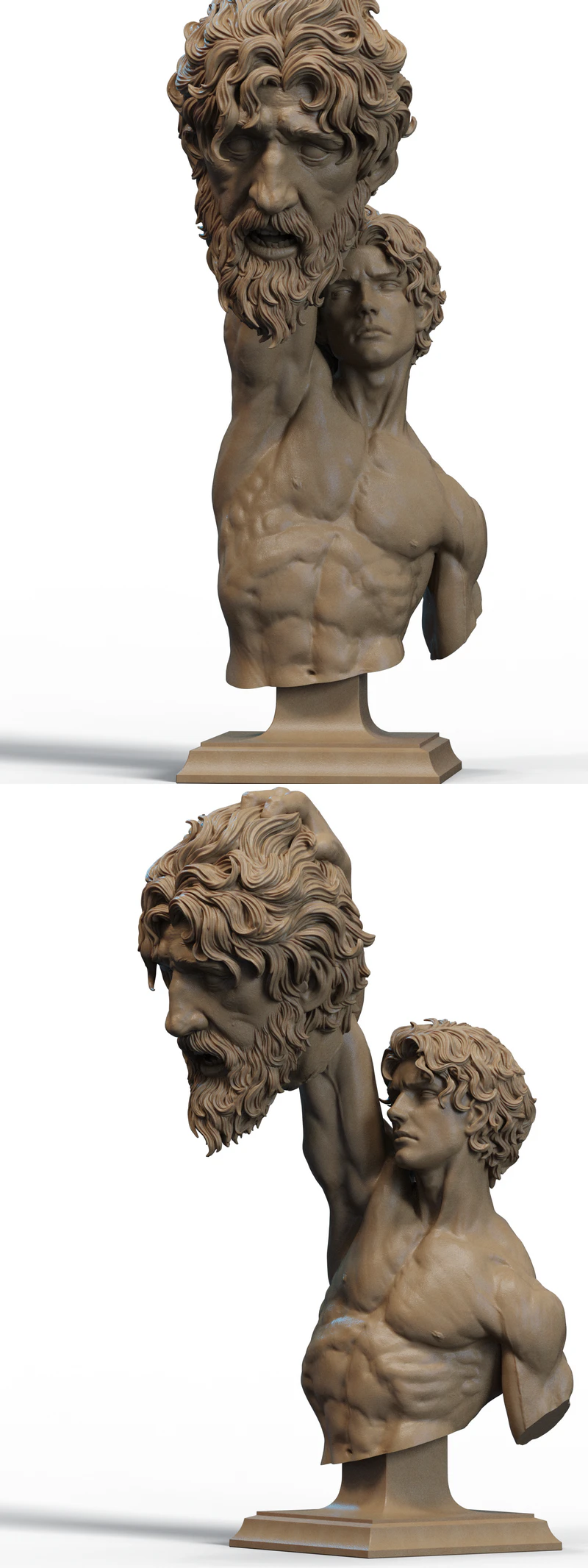David vs Goliath Busts STL model for 3D printing