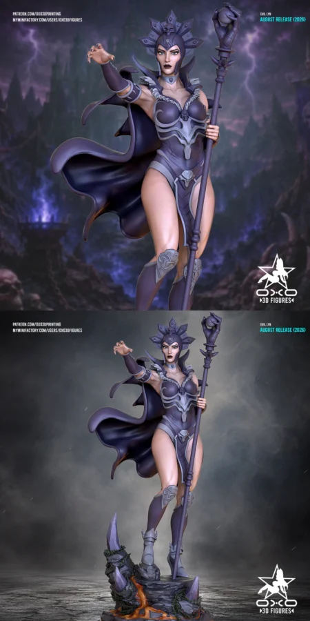 Evil Lyn Miniature Figure STL model for 3D printing