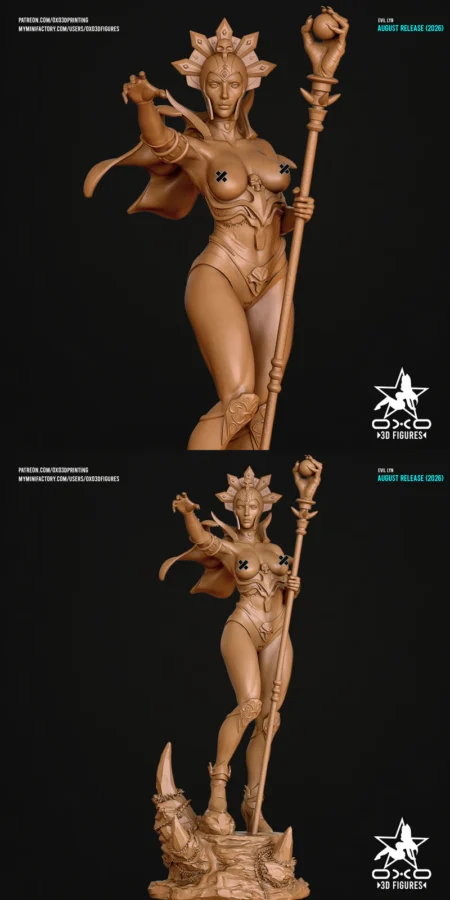 Evil Lyn Miniature Figure Extra STL model for 3D printing