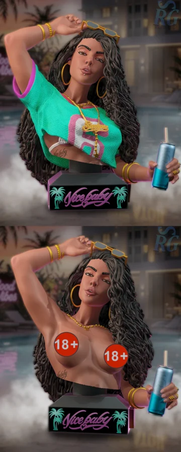 GTA VI Cover Girl Bust STL model for 3D printing