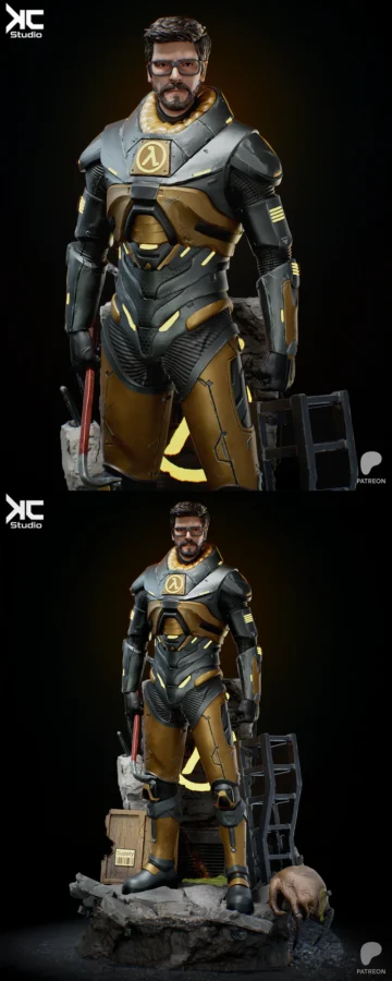 Gordon Freeman – Half Life Fanart STL model for 3D printing
