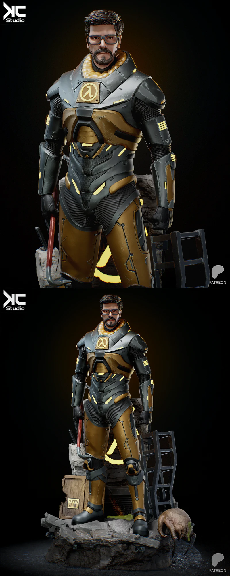 Gordon Freeman – Half Life Fanart STL model for 3D printing