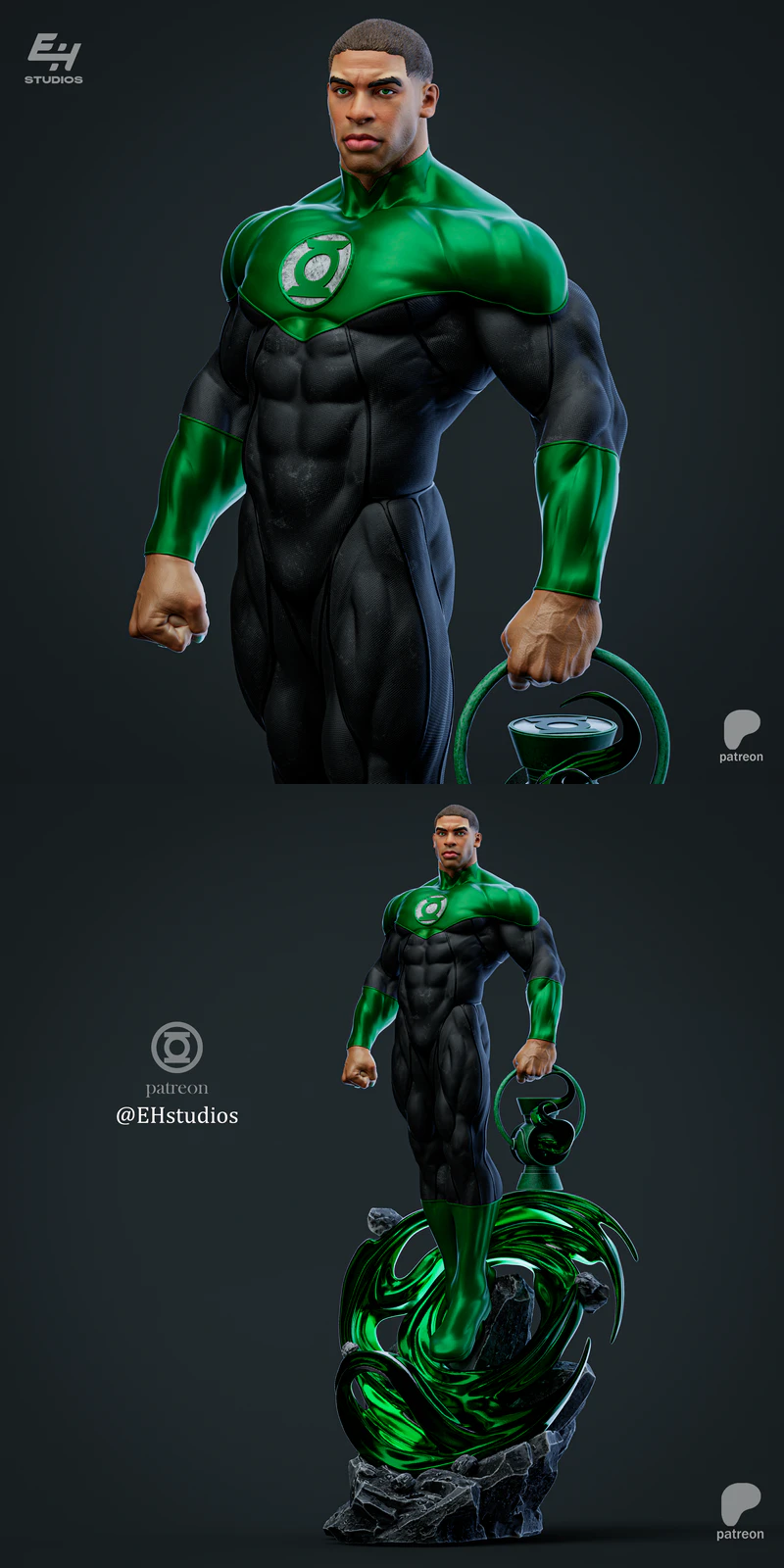 Green Lantern STL model for 3D printing