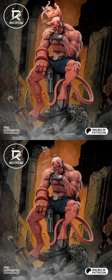 Hellboy STL model for 3D printing