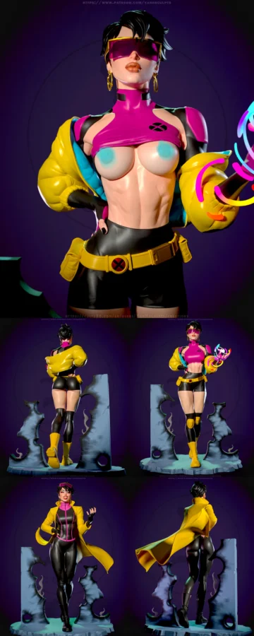 Jubilee X-Men STL model for 3D printing