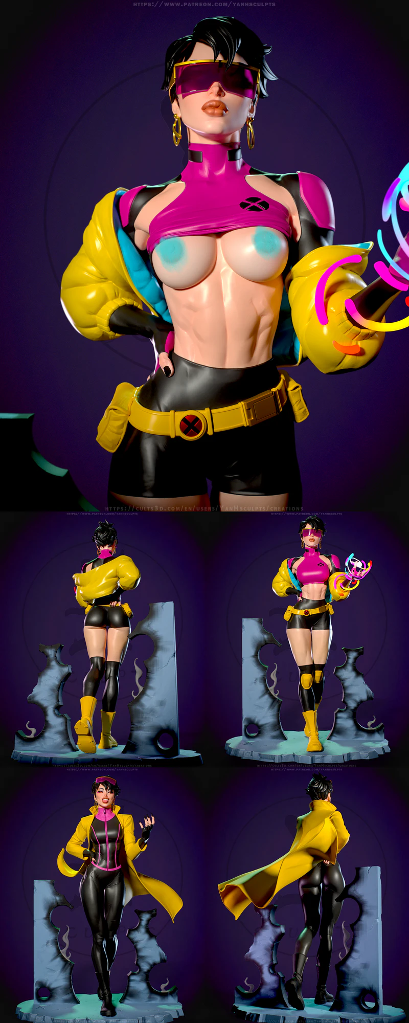 Jubilee X-Men STL model for 3D printing