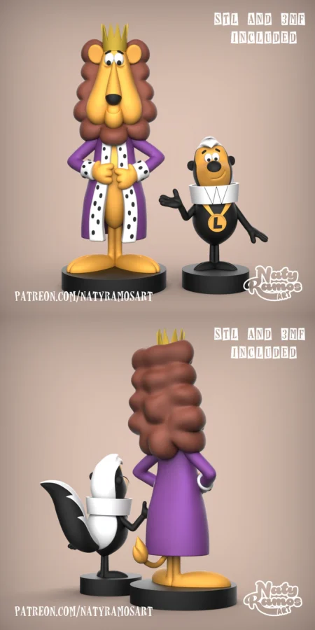 KING LEONARDO AND ODIE STL model for 3D printing