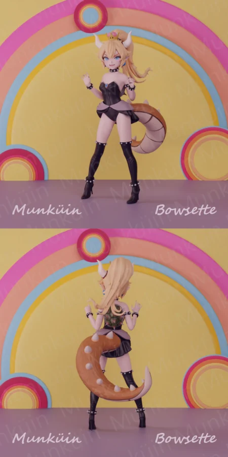 Young Bowsette STL model for 3D printing