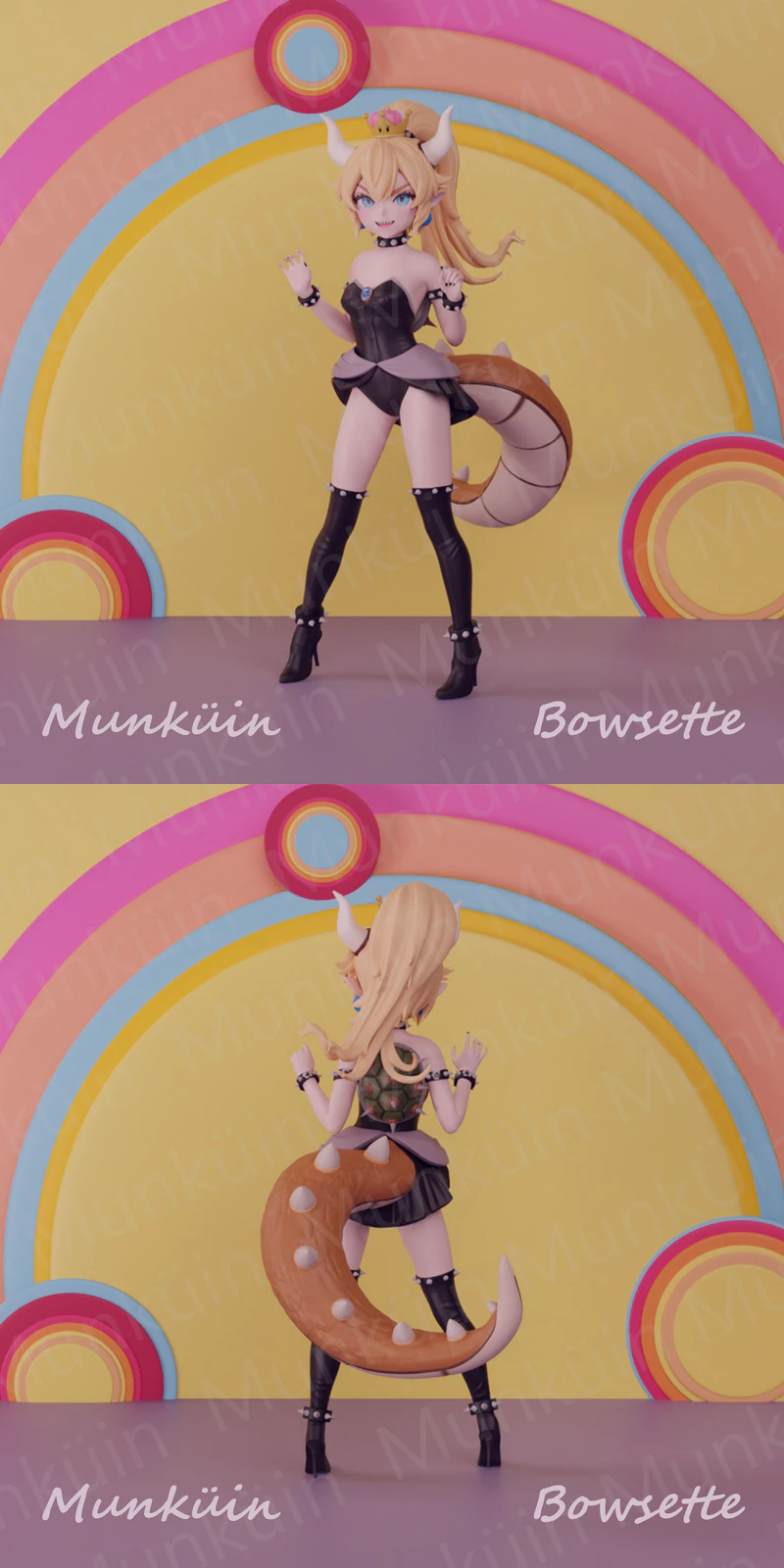 Young Bowsette STL model for 3D printing