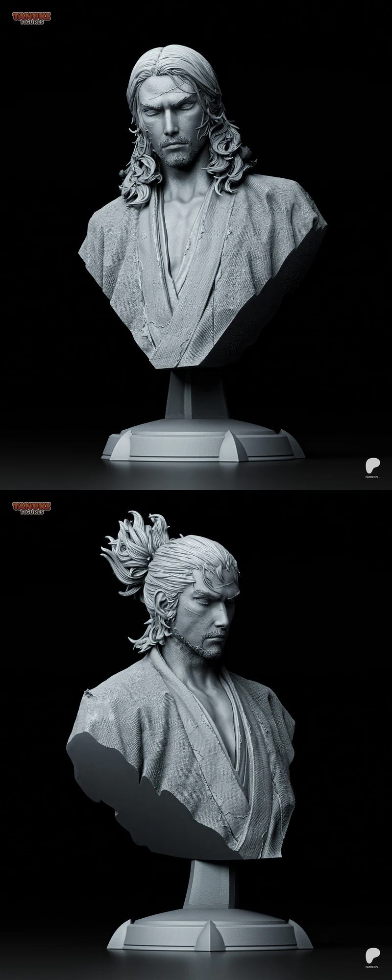 Musashi – Vagabond – Bust STL model for 3D printing
