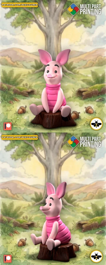 Piglet – winnie the pooh STL model for 3D printing