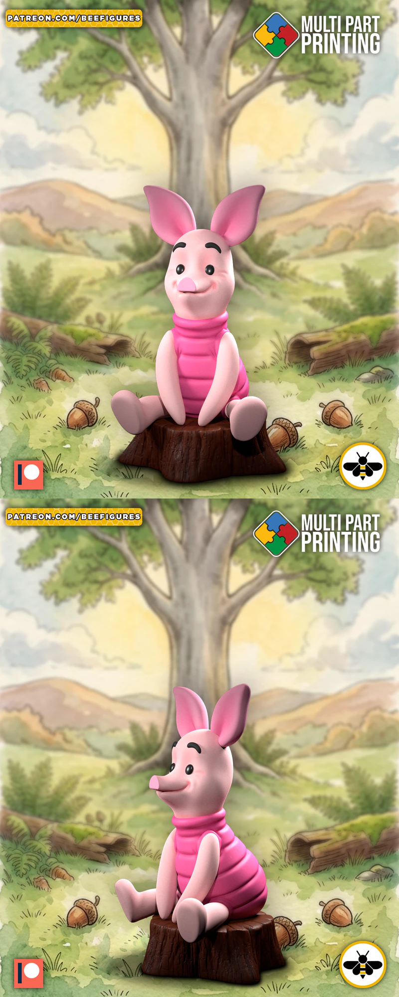 Piglet – winnie the pooh STL model for 3D printing