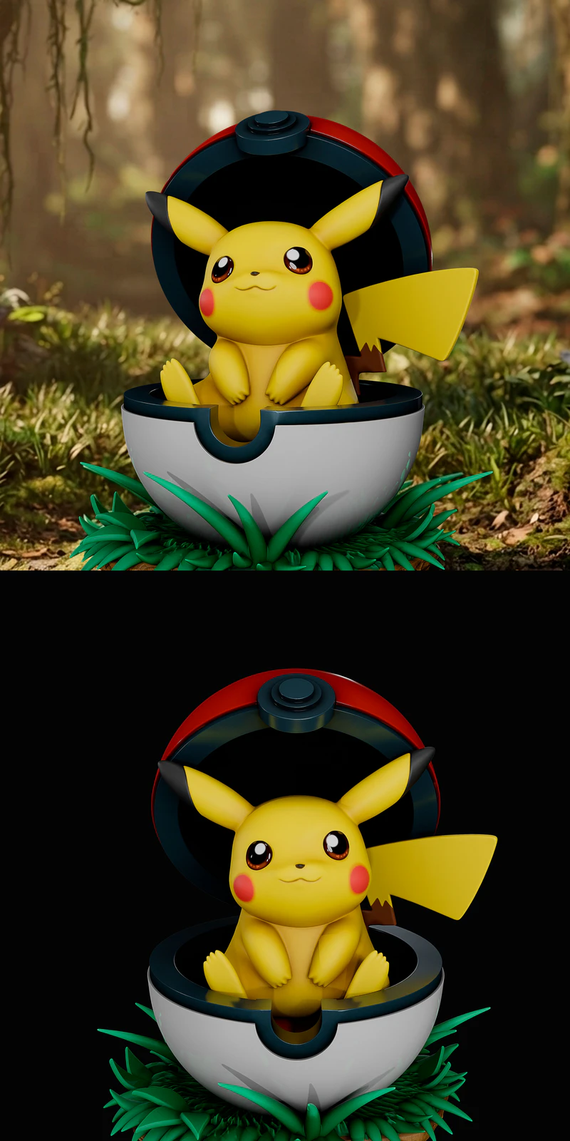 Pikachu Pokeball STL model for 3D printing