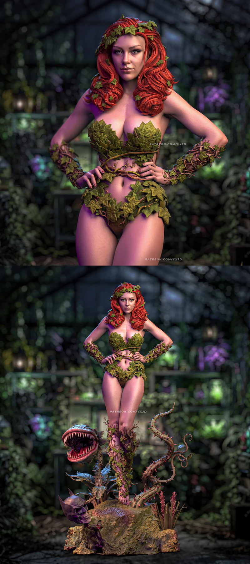 Poison Ivy STL model for 3D printing
