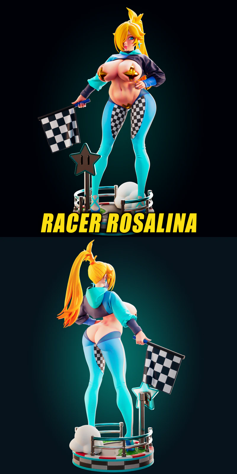 Racer Rosalina STL model for 3D printing