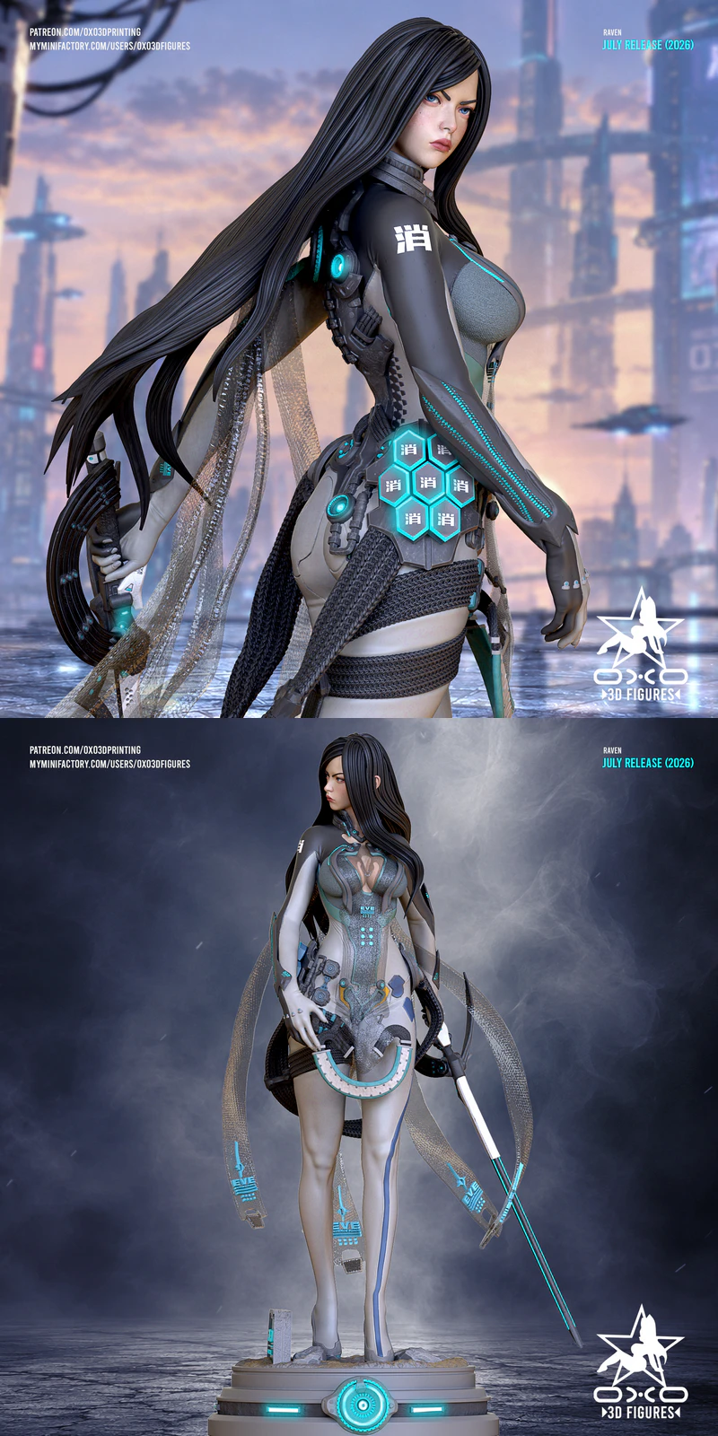 Raven Stellar Blade Miniature Figure STL model for 3D printing