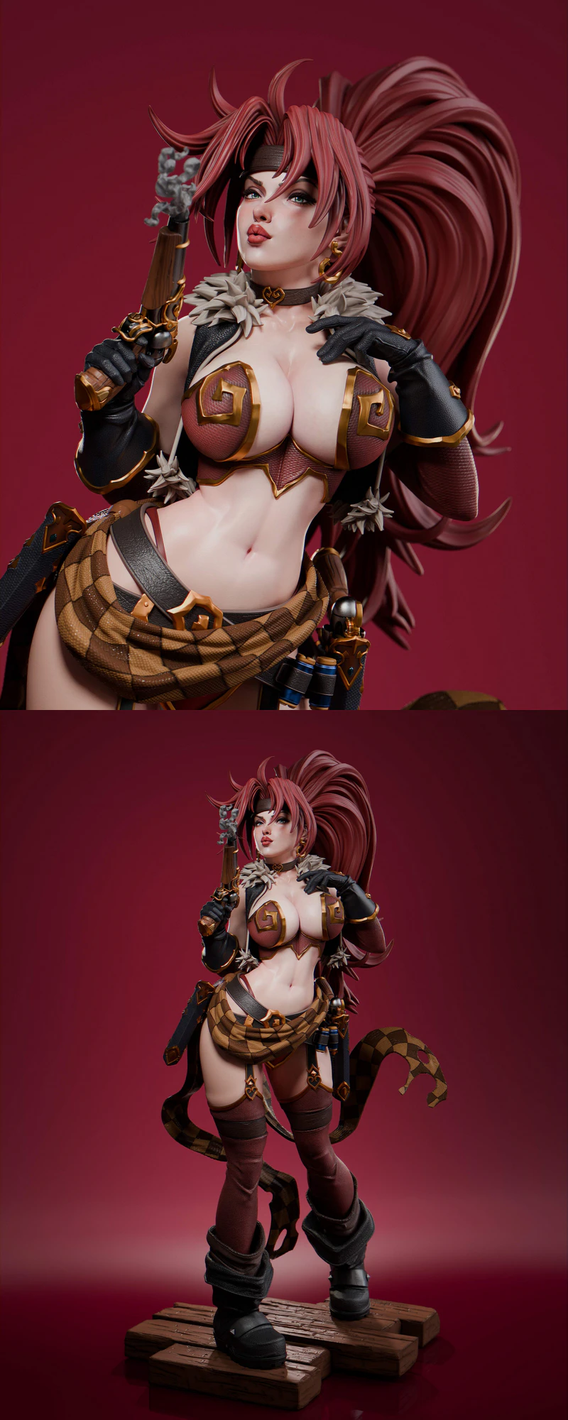 Red Monika Battle Chasers STL model for 3D printing