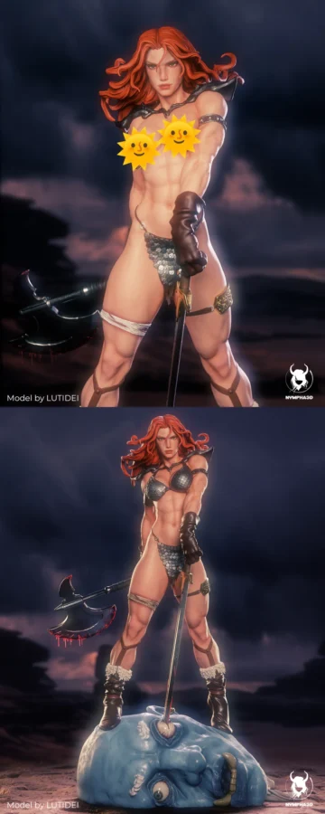 Red Sonja STL model for 3D printing