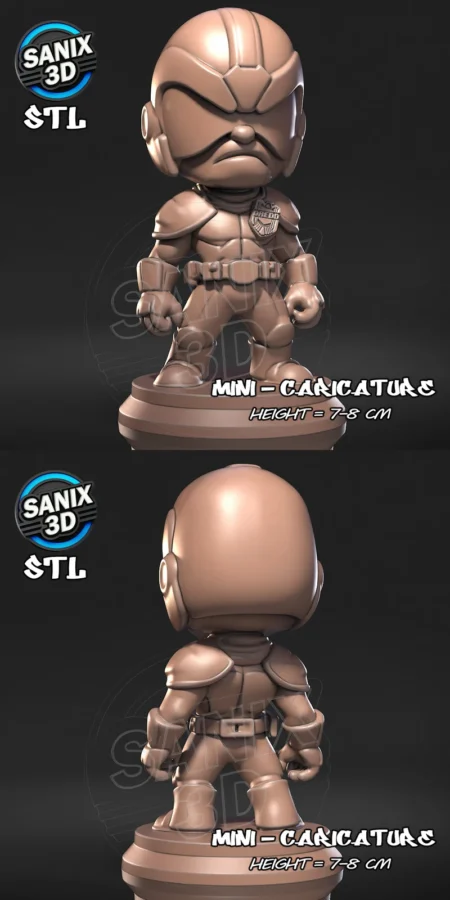 Judge Dredd 3D Printable STL Figure for Resin Printer STL model for 3D printing