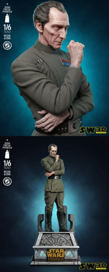 Grand Moff Tarkin Sculpture STL model for 3D printing
