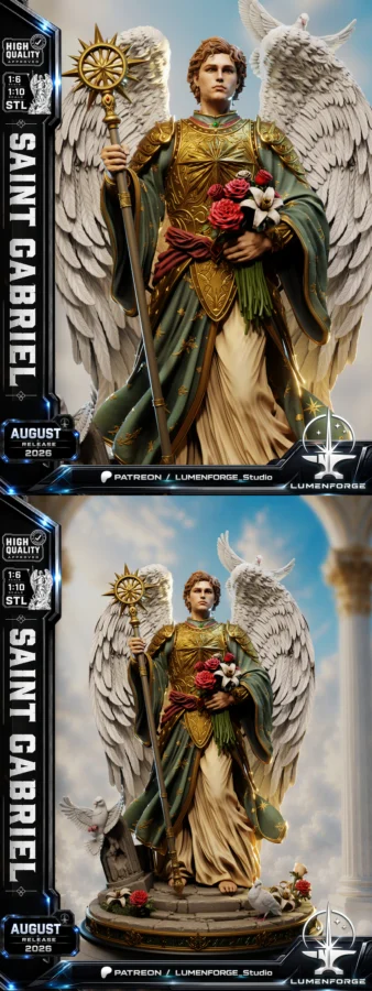 Saint Gabriel STL model for 3D printing