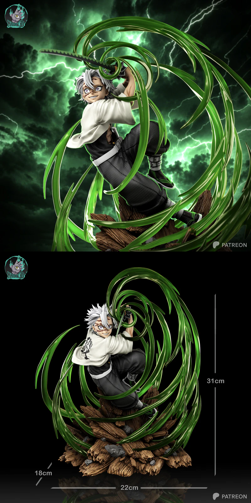 Sanemi Shinazugawa DEMON SLAYER STL model for 3D printing
