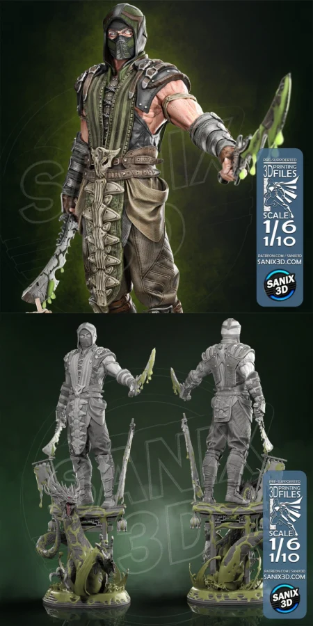 Reptile – Mortal Kombat STL Figure for 3D Printing STL model for 3D printing