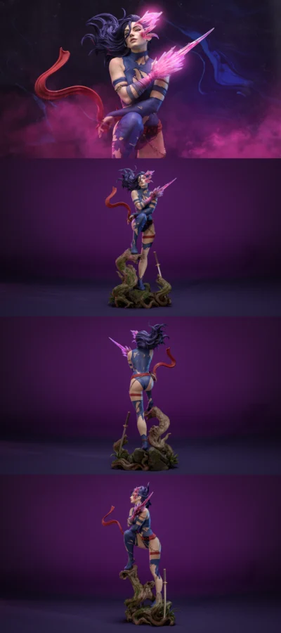 Savage Land Psylocke STL model for 3D printing