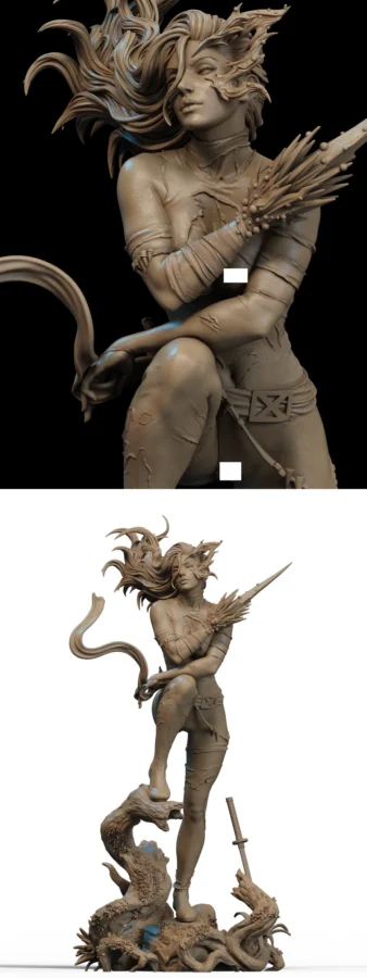 Savage Land Psylocke Extra STL model for 3D printing