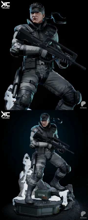 Solid Snake – Metal Gear Solid Fanart STL model for 3D printing