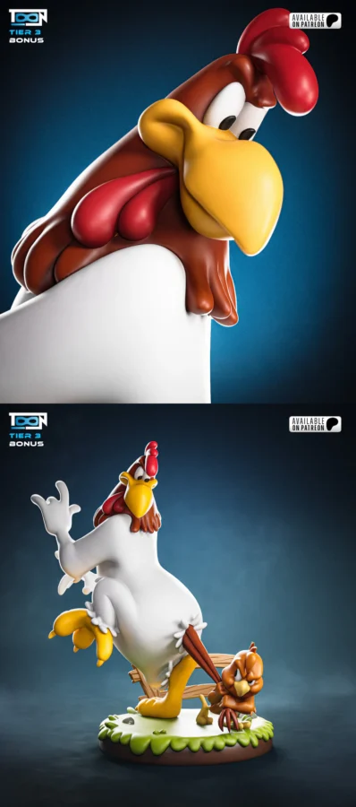 Foghorn Leghorn and Chicken Hawk STL model for 3D printing