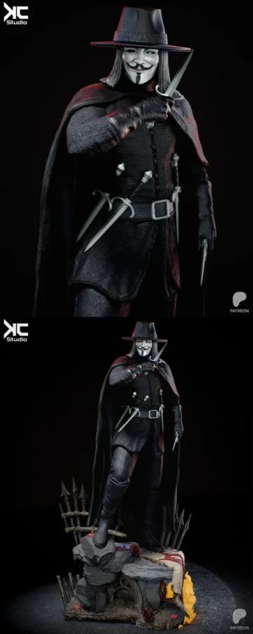 V For Vendetta – Fanart STL model for 3D printing