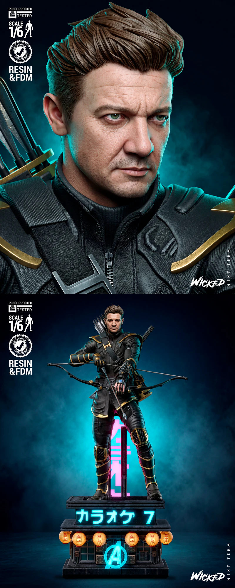 Clint Barton Ronin Sculpture STL model for 3D printing