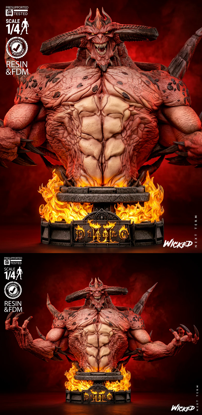 Diablo Bust STL model for 3D printing