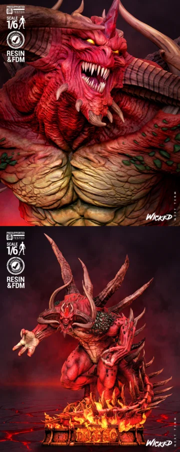 Diablo Sculpture STL model for 3D printing