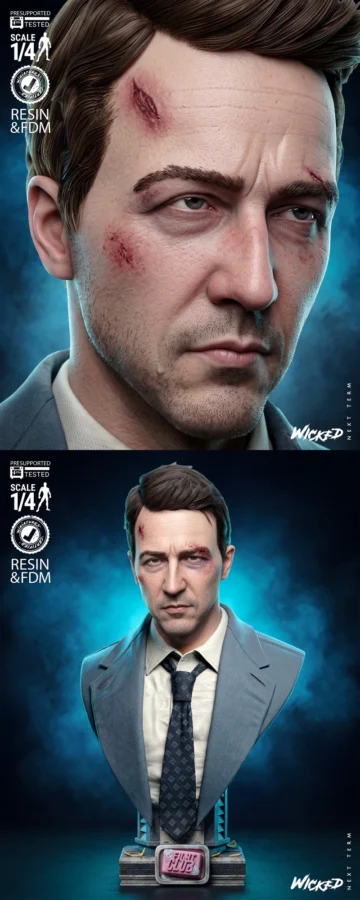 Edward Norton Bust Portrait STL model for 3D printing