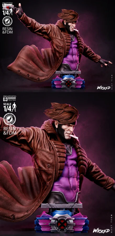 Gambit Bust STL model for 3D printing