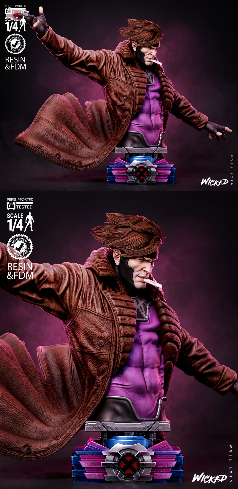 Gambit Bust STL model for 3D printing