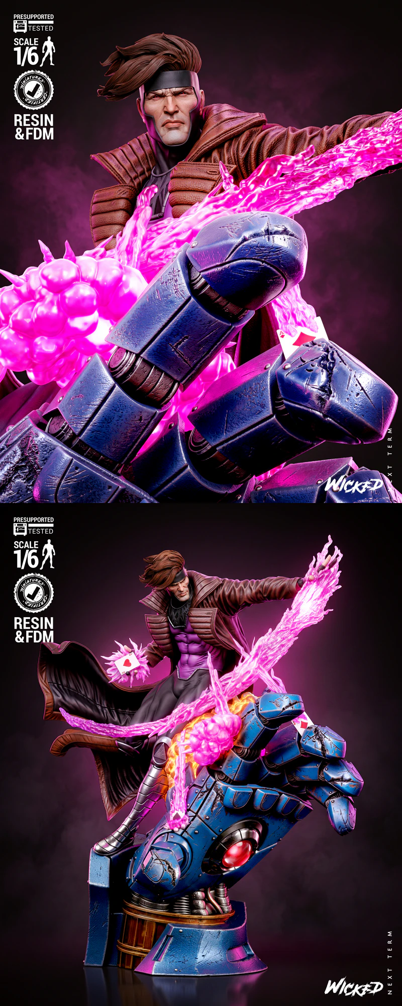 Gambit Sculpture STL model for 3D printing