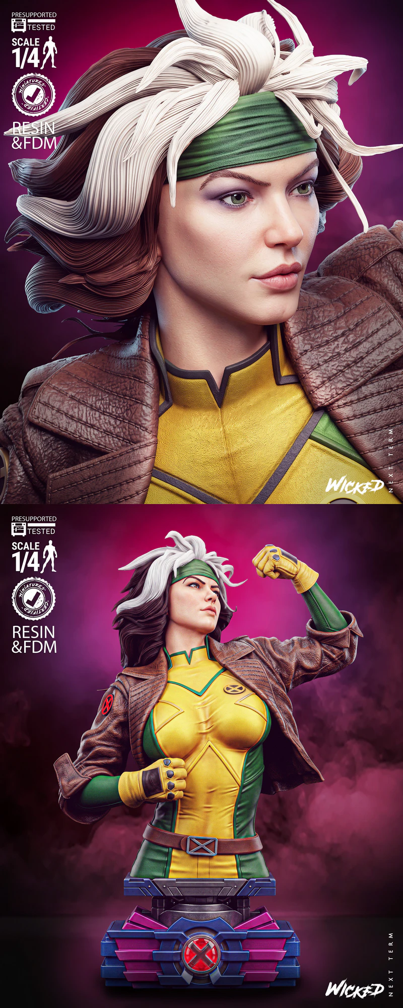 Rogue Bust STL model for 3D printing