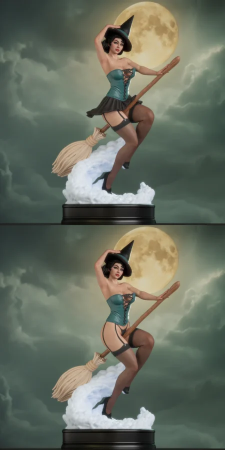 Witch Bombshell STL model for 3D printing