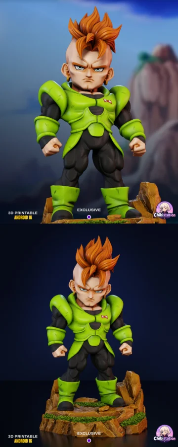 Android 16 Dragon Ball STL model for 3D printing