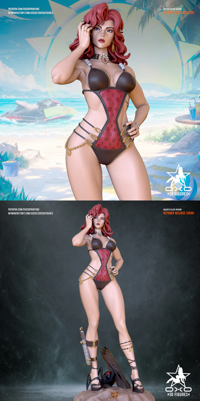Aquatic Assassin Black Widow STL model for 3D printing